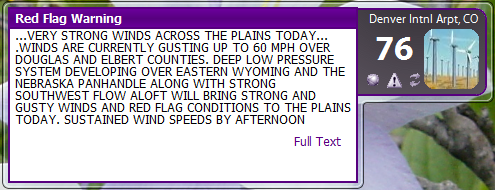 Stirling Weather Current Watches and Warnings Screenshot