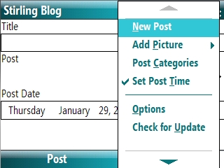 Stirling Blog Main Screen