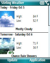 Stirling Weather Screenshot - Extended Forecast