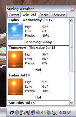 Stirling Weather Tray - Extended Forecast